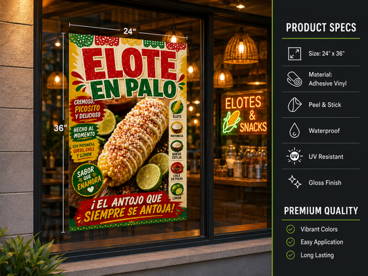 Poster/Decal Elote en Palo 24" x 36"