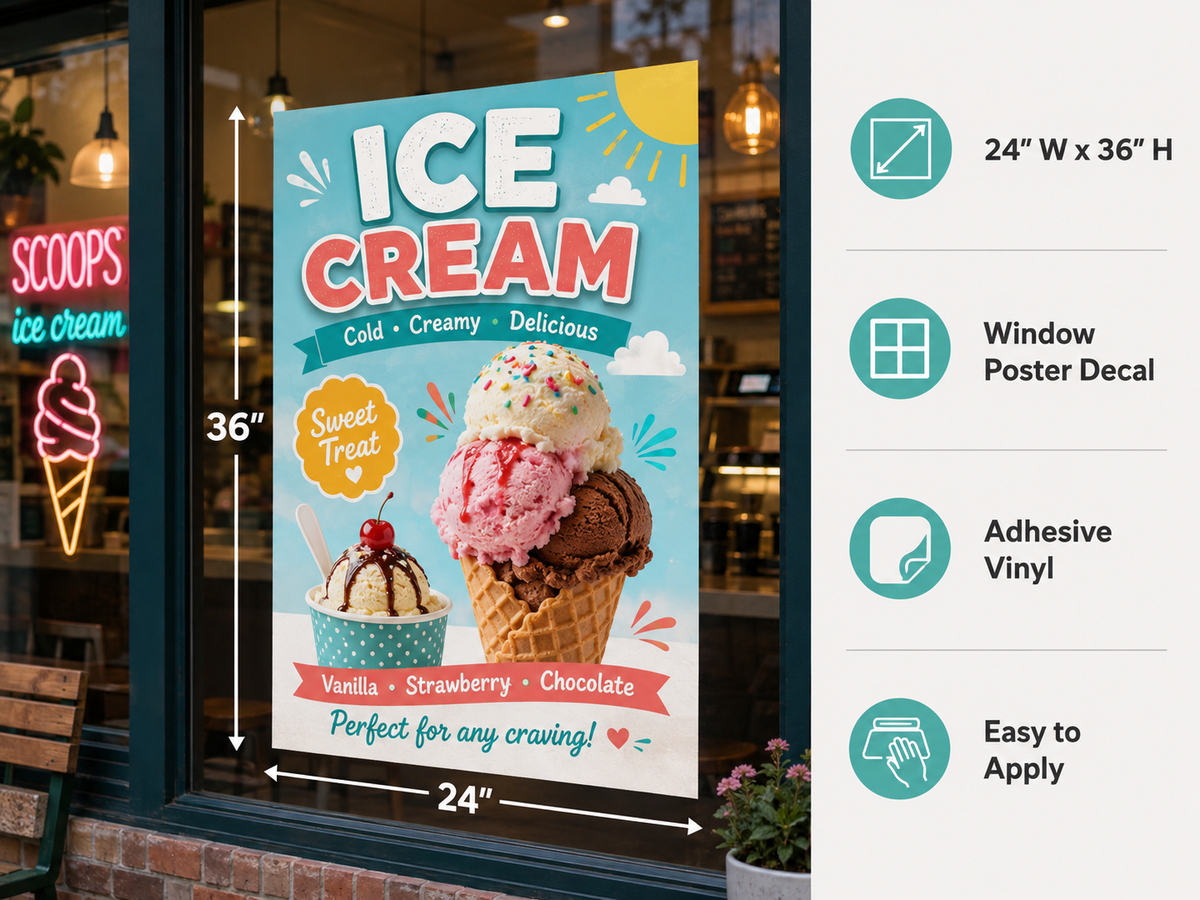 Poster/Decal Ice Cream 24" x 36"