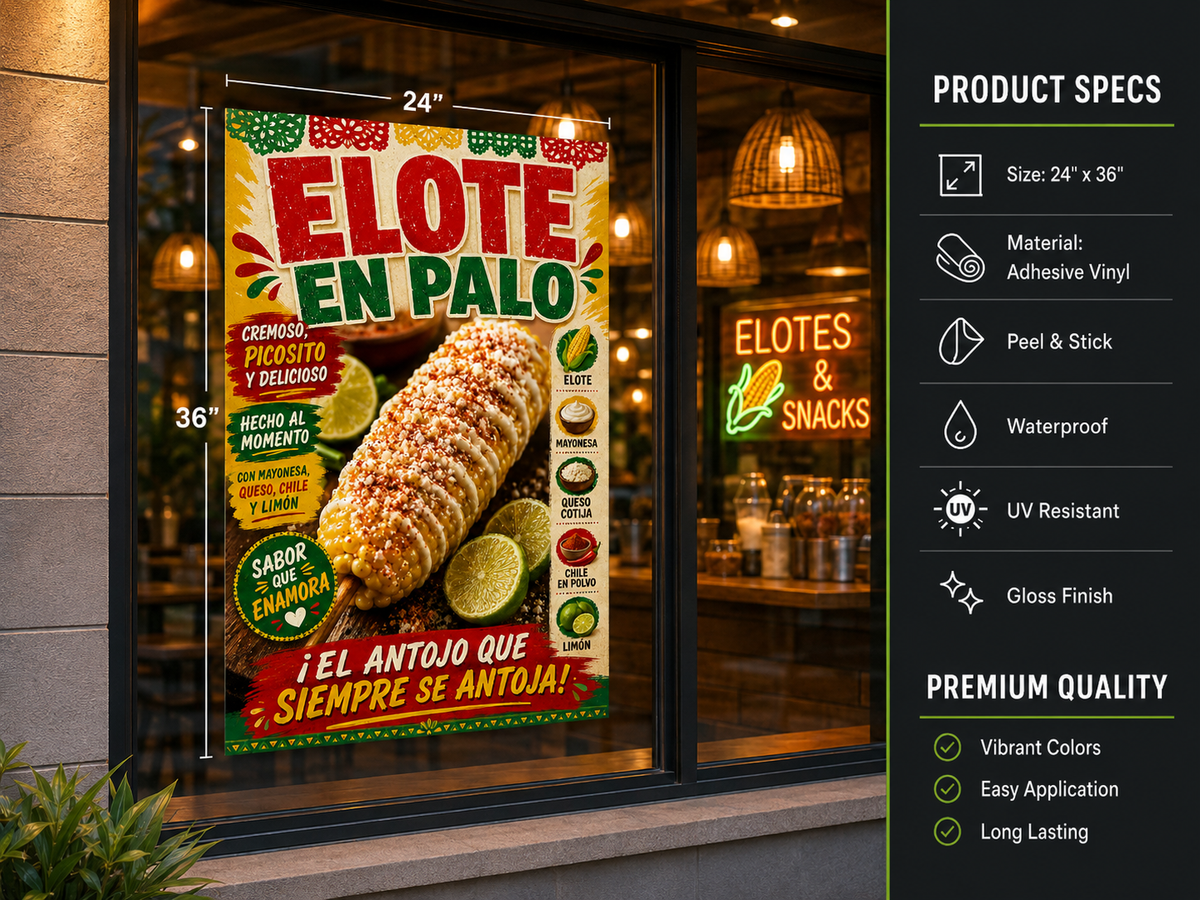 Poster/Decal Elote en Palo 24" x 36"