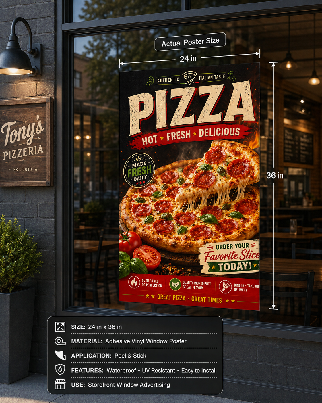 Poster/Decal Pizza 24" x 36"