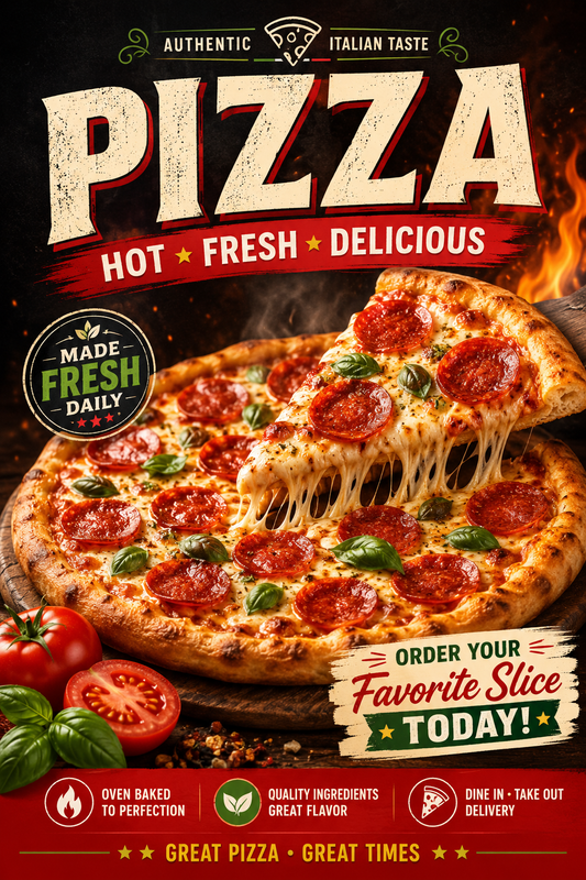 Poster/Decal Pizza 24" x 36"
