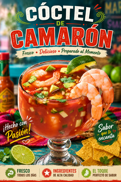 Poster/Decal Coctel De Camarón 24" x 36"