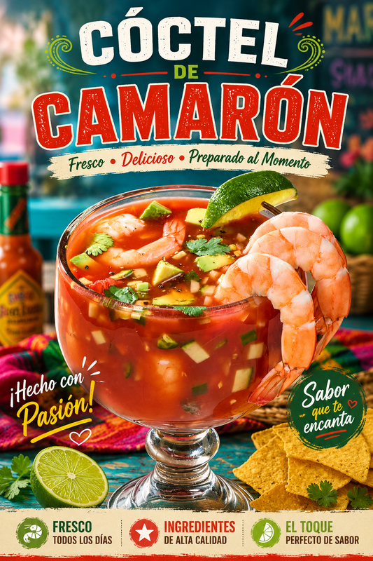Poster/Decal Coctel De Camarón 24" x 36"
