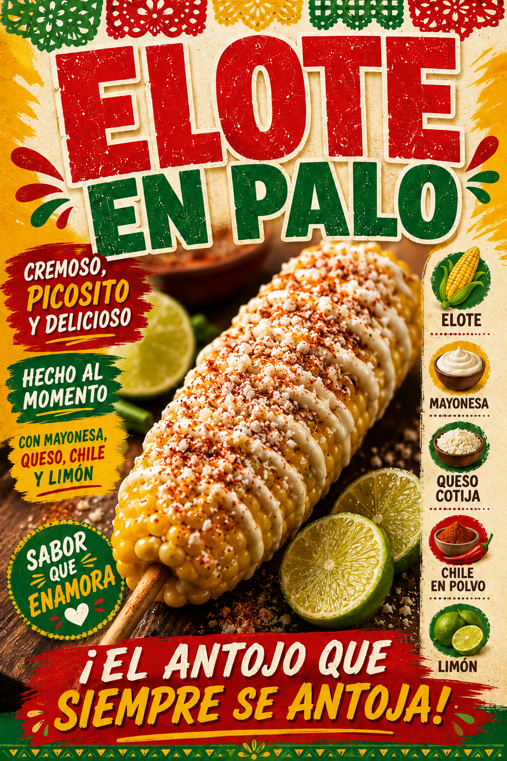 Poster/Decal Elote en Palo 24" x 36"