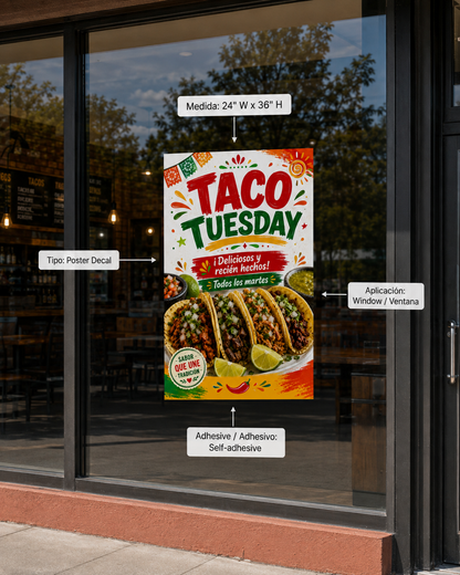 Poster/Decal Taco Tuesday 24" x 36"