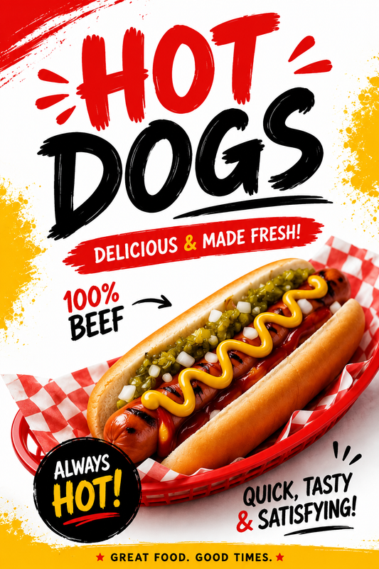 Poster/Decal Hot Dogs 24" x 36"
