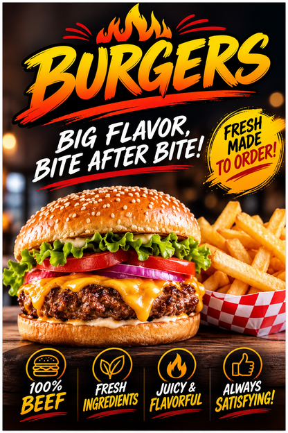 Poster/Decal Hamburger 24" x 36"