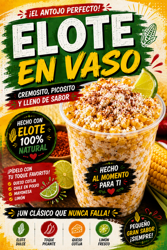Poster/Decal Elote en Vaso 24" x 36"