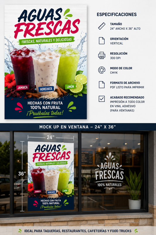 Poster/Decal Aguas Frescas 24" x 36"