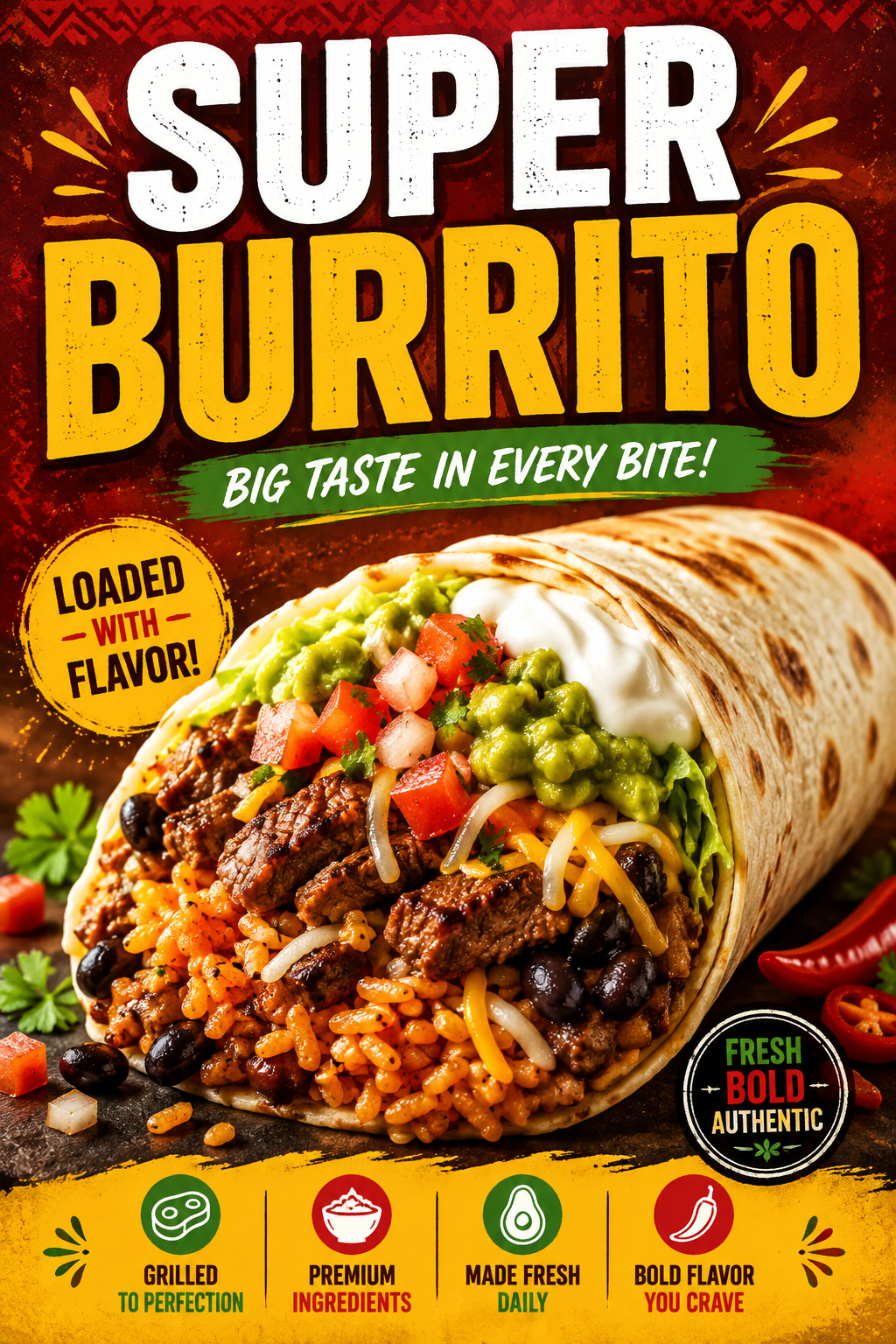 Poster/Decal Super Burrito 24" x 36"